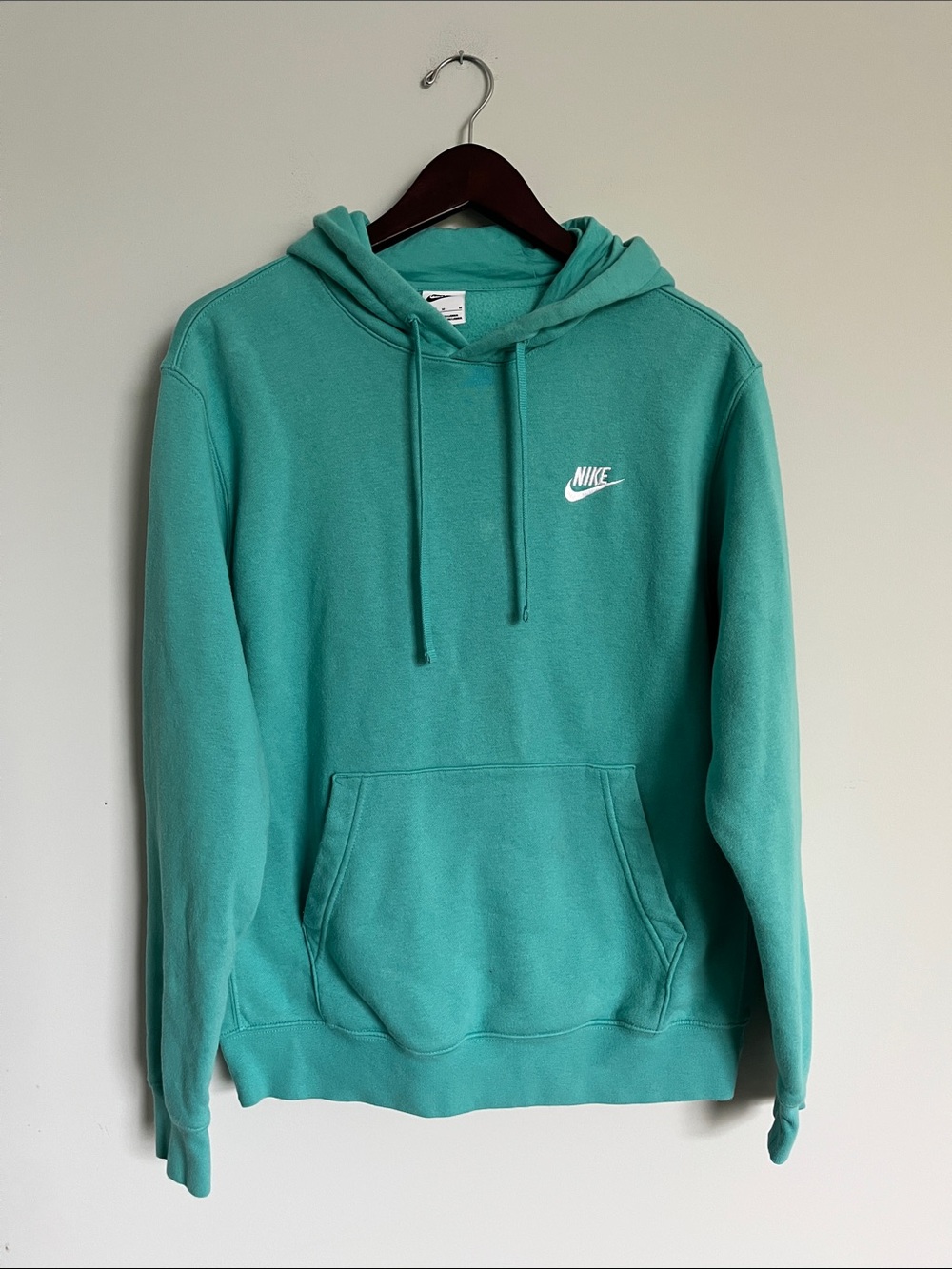 Nike Men's Teal Green Pullover Hoodie Size M with minor flaw